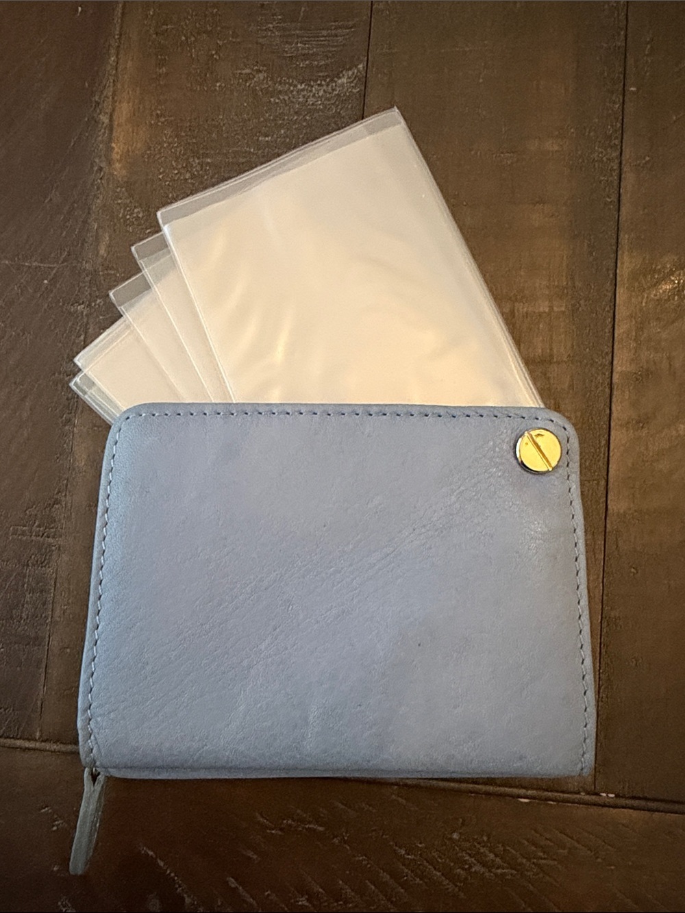 Rolf’s Lazy Susan Periwinkle Light Blue Leather Women's Zip Wallet
